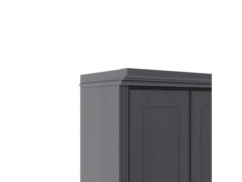 Estante de madeira com 1,19 m na cor cinza com portas em madeira maciça / Coleção biblioteca